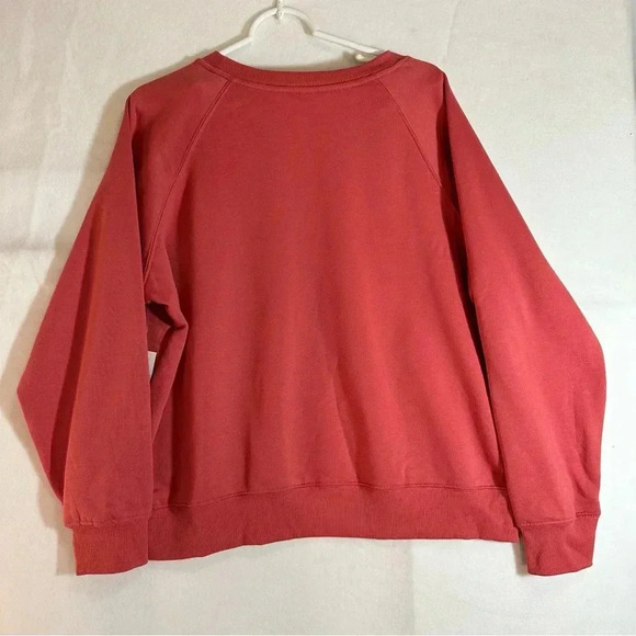 Just Be Plus Size Pullover Raglan Fleece Mineral Red Sweatshirt - Picture 2 of 6